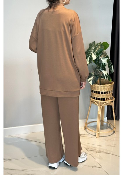 Önü Taş Detay Penye Takım 2015 Latte modelleri