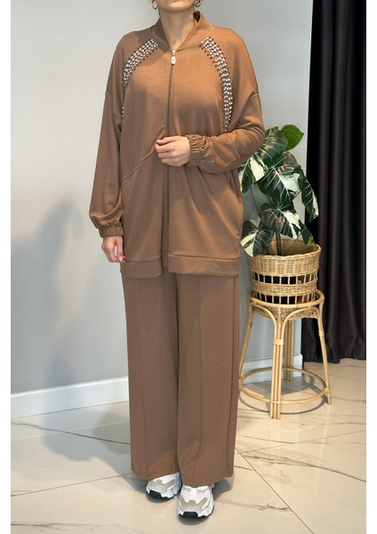 Önü Taş Detay Penye Takım 2015 Latte fırsatları