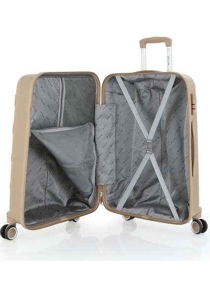 Polipropilen 3'lü Valiz Seti Orta & Kabin & Makyaj V376