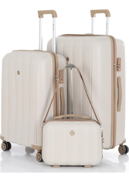 Polipropilen 3'lü Valiz Seti Büyük & Orta & Makyaj V305