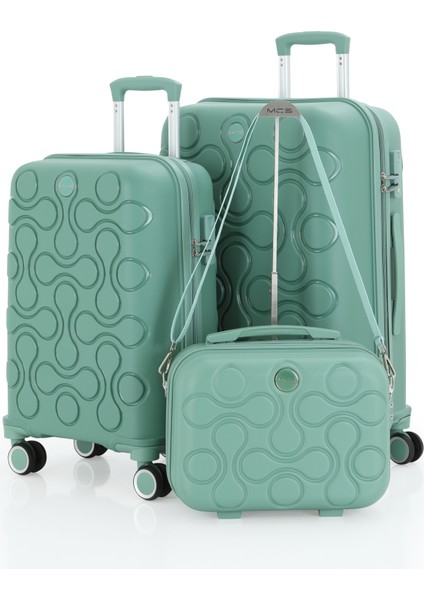 Polipropilen 3'lü Valiz Seti Orta & Kabin & Makyaj V376