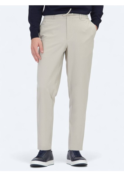 Bej Düz Dokuma Jogging Fit Casual Pantolon modelleri