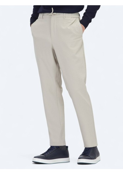 Bej Düz Dokuma Jogging Fit Casual Pantolon fırsatları