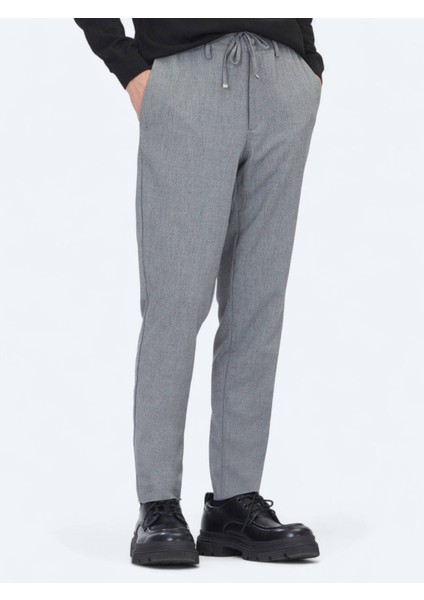 Antrasit Düz Dokuma Jogging Fit Casual Pantolon modelleri