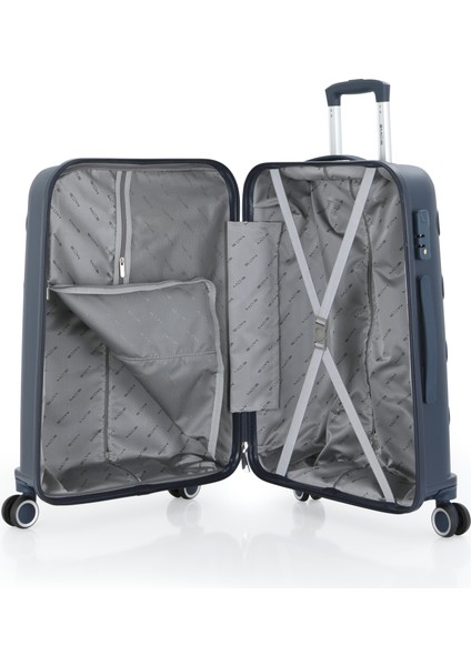 Polipropilen 3'lü Valiz Seti Büyük & Kabin & Makyaj V376