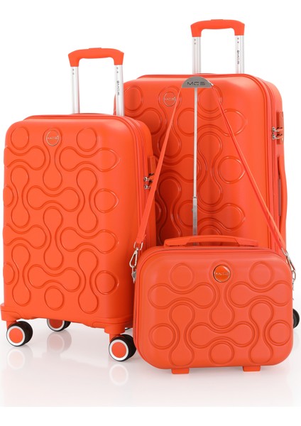 Polipropilen 3'lü Valiz Seti Orta & Kabin & Makyaj V376