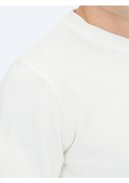 Ekru Bisiklet Yaka Düz Örgü Triko Kazak indirimleri