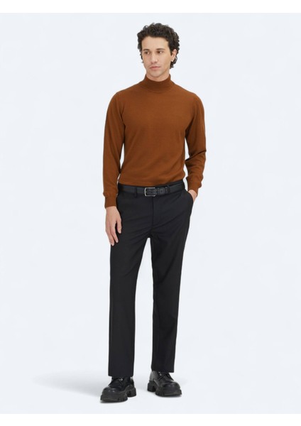 Siyah Düz Dokuma Regular Fit Casual Pantolon fiyatları
