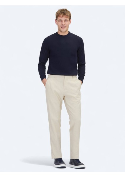 Lacivert Bisiklet Yaka Düz Örgü Triko Kazak modelleri