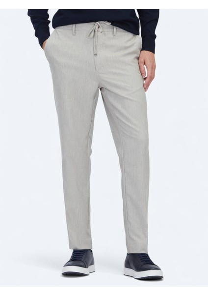 Koyu Bej Düz Dokuma Jogging Fit Casual Pantolon modelleri