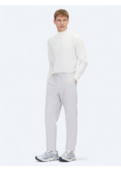 Ekru Yarım Balıkçı Yaka Düz Örgü Triko Kazak modelleri