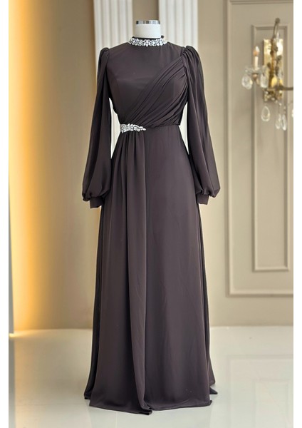 Peri Abiye Elbise Kahverengi