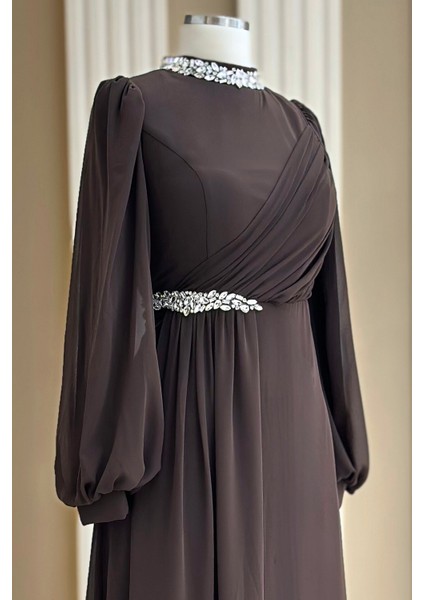 Peri Abiye Elbise Kahverengi