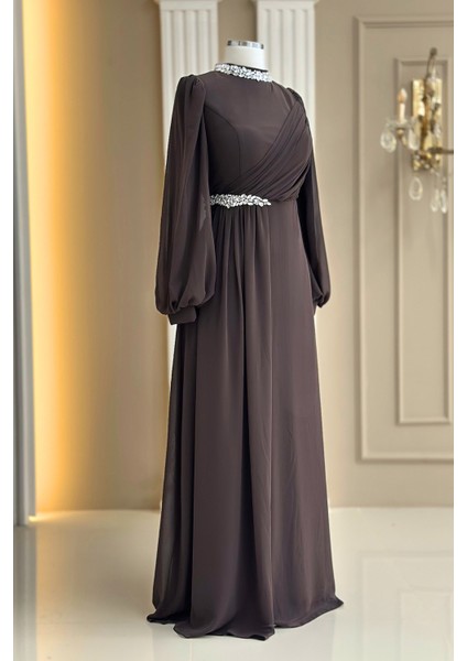 Peri Abiye Elbise Kahverengi