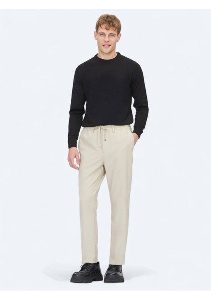 Siyah Bisiklet Yaka Düz Örgü Triko Kazak modelleri