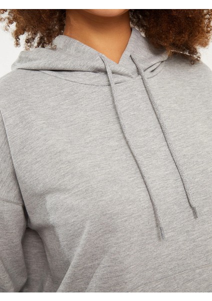 Lcw Vision Gri Kapüşonlu Düz Uzun Kollu Kadın Sweatshirt fırsatları