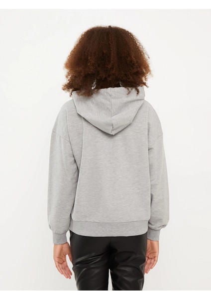 Lcw Vision Gri Kapüşonlu Düz Uzun Kollu Kadın Sweatshirt indirimleri