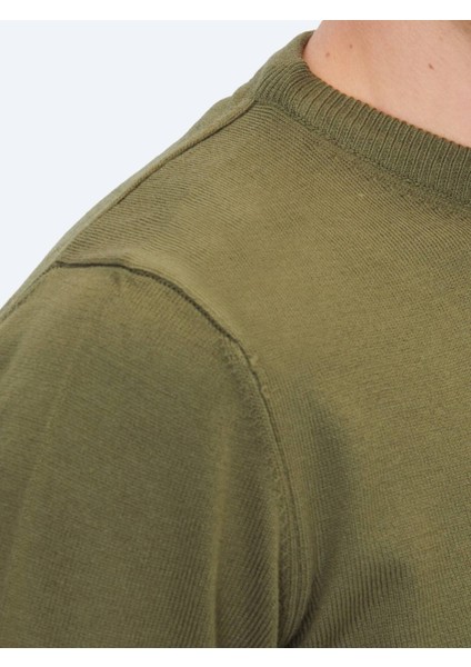 Haki Bisiklet Yaka Düz Örgü Triko Kazak indirimleri