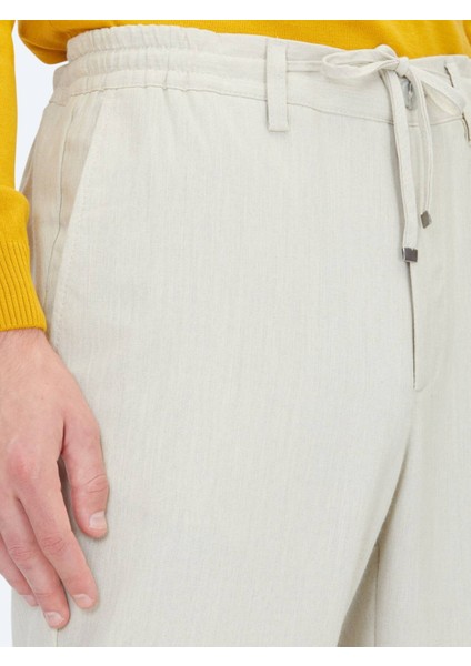 Açık Bej Düz Dokuma Jogging Fit Casual Pantolon fırsatları