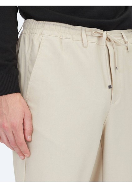 Koyu Bej Düz Dokuma Jogging Fit Casual Pantolon indirimleri