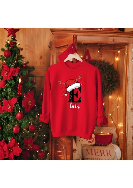 Kişiye Özel Yılbaşı Sweatshirt, Isimli Baş Harfli Aile Kombini Sweatshirt, Arkadaş Grubu Hediyesi fiyatları