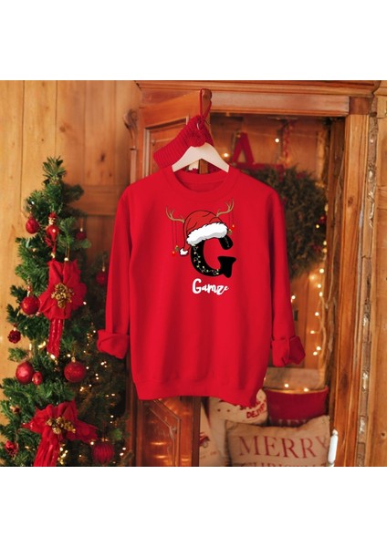 Kişiye Özel Yılbaşı Sweatshirt, Isimli Baş Harfli Aile Kombini Sweatshirt, Arkadaş Grubu Hediyesi modelleri