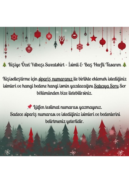 Kişiye Özel Yılbaşı Sweatshirt, Isimli Baş Harfli Aile Kombini Sweatshirt, Arkadaş Grubu Hediyesi fırsatları