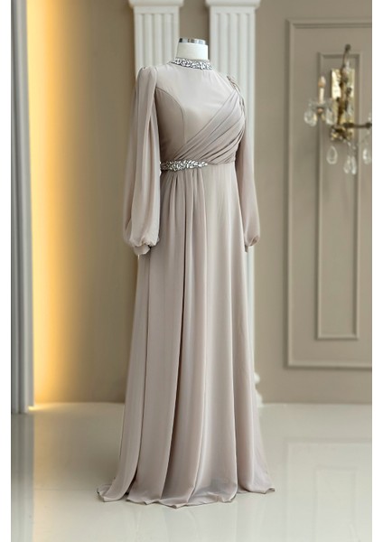 Peri Abiye Elbise Bej modelleri