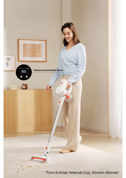Hıking Serisi Şarjlı Dikey Süpürge Beyaz