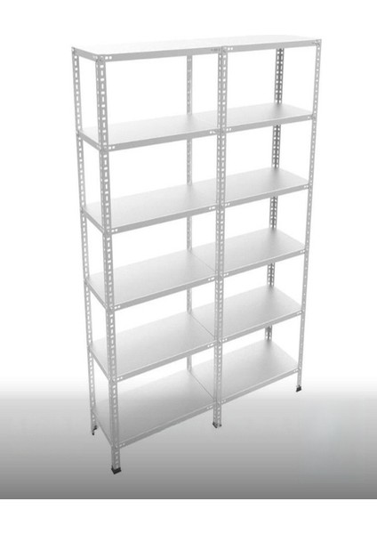 Galvaniz Çelik Raf Ünitesi 31X120X200 6 Katlı Arşiv Rafı Depo Rafı Kiler Rafı