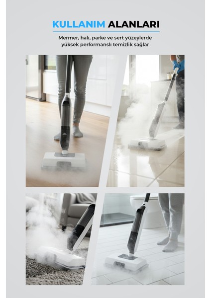 CB702 Buharlı Mop | 1250W Güç | 180° Dönebilen Başlık | Halı ve Sert Zemin Temizleyici fiyatları