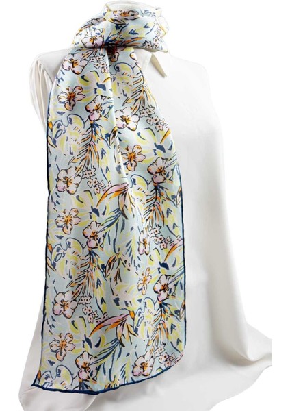 Çiçek Desenli Ipek Fular