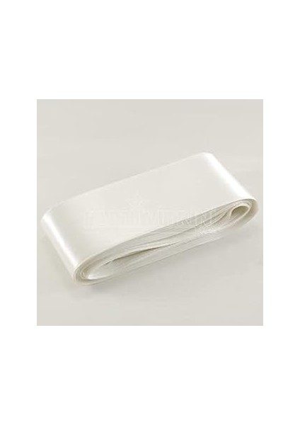 Beyaz Saten Kurdela 6 Cm. x 10 Metre
