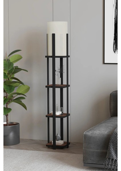 Buye Dekoratif Raflı Lambader Ceviz fiyatları