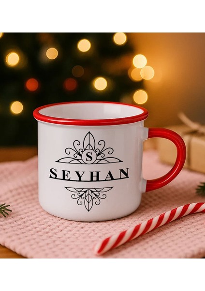 Kişiye Özel Isimli Kırmızı Emaye Kupa Bardak -10, Arkadaşa Hediye, Sevgiliye Hediye