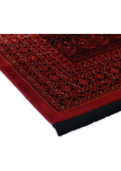 Afgan Türkmen Otantik Desenli Dokuma Kırmızı Oturma Odası Salon Mutfak Halısı Yolluk 0024A indirimleri