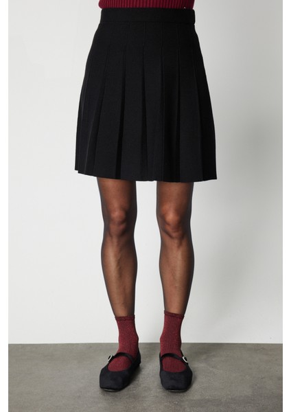 Pileli Mini Triko Etek 69202-26K modelleri