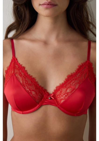 Kırmızı Satin Lace Wire Triangle fiyatları