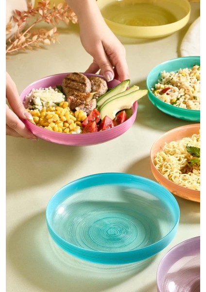 Ip 21 cm Rainbow 6 Parça Cam Bowl - Makarna - Salata Kase Seti fiyatları