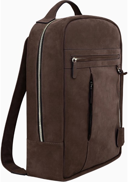 Nubuk Deri Sırt Çantası Kahverengi Premium Seyahat ve Laptop Çantası modelleri