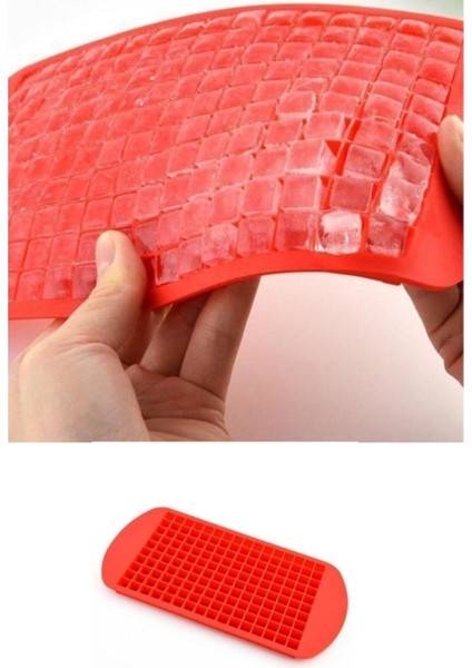 160’LI Mini Küp Silikon Buzluk – Kırmızı | Esnek ve Kolay Çıkarlı Mini Buz Kalıbı modelleri