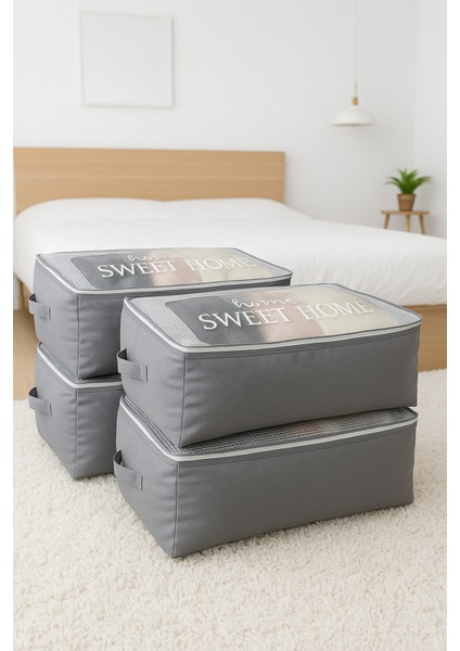 4 Adet Seffaf Sweet Home Baskili Lavanta Kokulu 64X44X20 Kalin Kumas