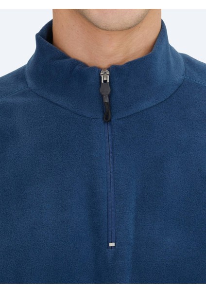 İndigo Dik Yaka Düz Polar Sweatshırt indirimleri