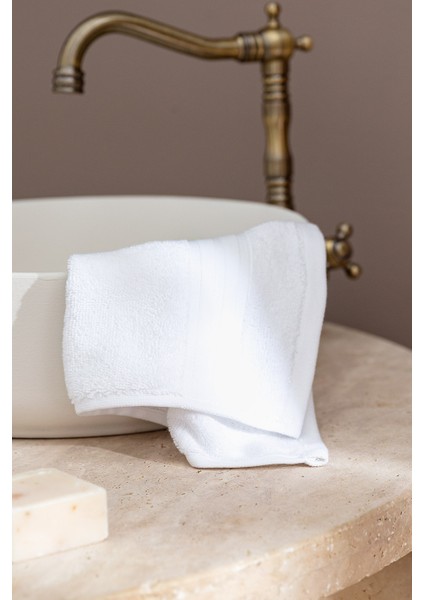 Martha 2'li (Tencel™) Pamuklu El Havlusu - Beyaz - 30X45 cm
