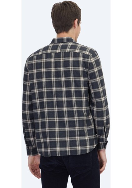 Antrasit Regular Fit Dokuma Casual Pamuk Karışımlı Gömlek