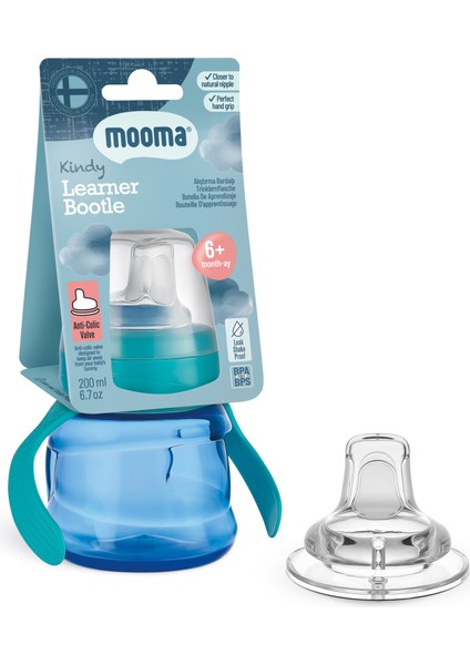 Kindy Alıştırma Bardağı 200 ml 6+Ay - Su Mavisi