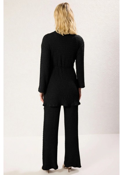 Kadın Alt Üst Dokulu Anvelop Üst Geniş Paça Alt Örme Takım Rahatlığı ve Bir Arada Sunuyor Kaliteli indirimleri