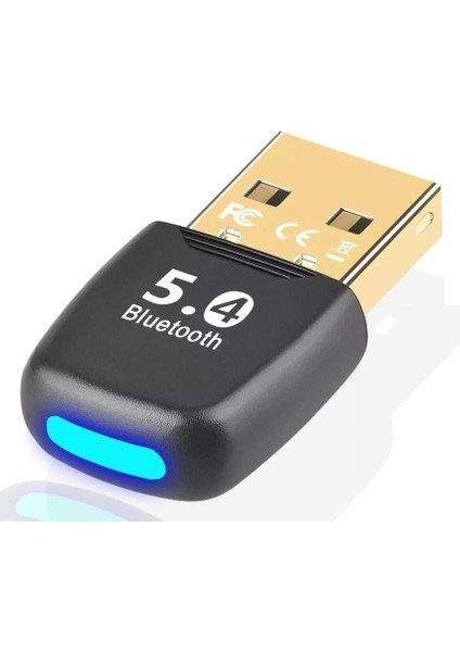 Bluetooth 5.4 USB Adaptör – Pc & Laptop Uyumlu | Tak-Çalıştır Dongle | Düşük Gecikme, Edr Kablosuz Alıcı Verici | Kulaklık, Klavye, Mouse ile Uyumlu