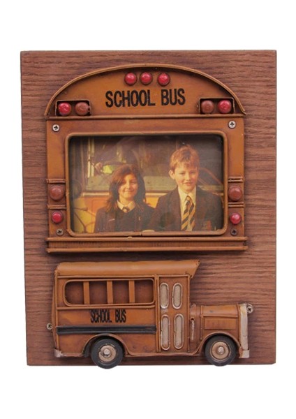 Dekoratif Metal Çerçeve Okul Otobüsü Dekorlu ( 25 Is )