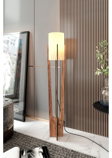 Minimalist Ceviz Lambader Krem Guaj